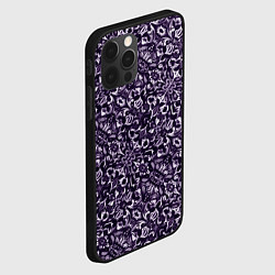 Чехол для iPhone 12 Pro Фиолетовый паттерн узоры, цвет: 3D-черный — фото 2