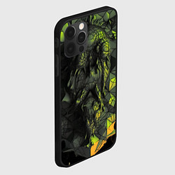 Чехол для iPhone 12 Pro Зеленая абстрактная текстура, цвет: 3D-черный — фото 2