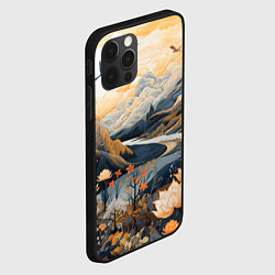 Чехол для iPhone 12 Pro Солнечное утро в цветущих горах, цвет: 3D-черный — фото 2