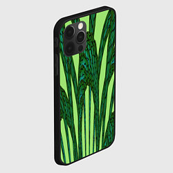Чехол для iPhone 12 Pro Зеленый растительный мотив, цвет: 3D-черный — фото 2