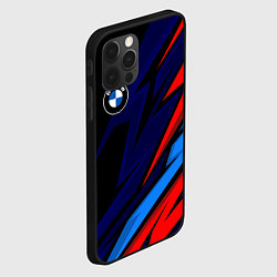 Чехол для iPhone 12 Pro BMW - m colors and black, цвет: 3D-черный — фото 2