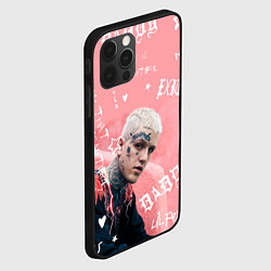 Чехол для iPhone 12 Pro Lil Peep тату розовый, цвет: 3D-черный — фото 2