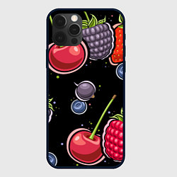 Чехол для iPhone 12 Pro Плоды и ягоды, цвет: 3D-черный