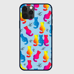 Чехол для iPhone 12 Pro Коты звездные и веточки, цвет: 3D-черный