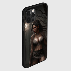 Чехол для iPhone 12 Pro Девушка в белье под луной, цвет: 3D-черный — фото 2