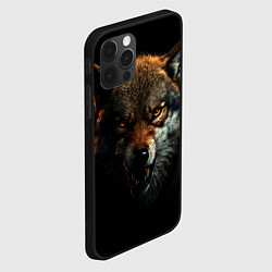Чехол для iPhone 12 Pro Оскал дикого волка, цвет: 3D-черный — фото 2