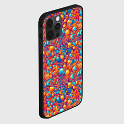 Чехол для iPhone 12 Pro Разноцветные пузырики узор, цвет: 3D-черный — фото 2
