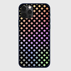 Чехол для iPhone 12 Pro Цветной под сеткой имитация, цвет: 3D-черный