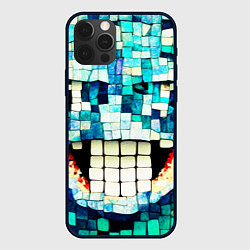 Чехол для iPhone 12 Pro Смайлик из бирюзовой мазайке, цвет: 3D-черный