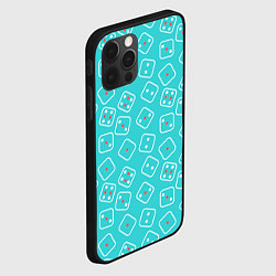 Чехол для iPhone 12 Pro Игральные кости на голубом фоне, цвет: 3D-черный — фото 2