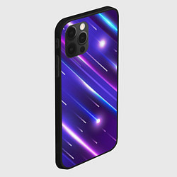 Чехол для iPhone 12 Pro Неоновый звездопад - полосы, цвет: 3D-черный — фото 2