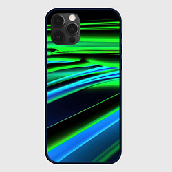 Чехол для iPhone 12 Pro Green geometry abstract, цвет: 3D-черный