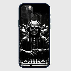 Чехол для iPhone 12 Pro Скелеты и диджей на клубной вечеринке, цвет: 3D-черный