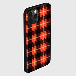 Чехол для iPhone 12 Pro Шотландка чёрно-коралловый, цвет: 3D-черный — фото 2