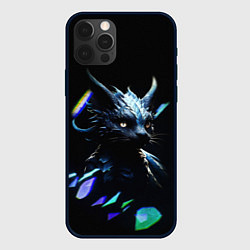 Чехол для iPhone 12 Pro Кот дракон, цвет: 3D-черный