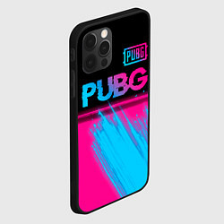 Чехол для iPhone 12 Pro PUBG - neon gradient: символ сверху, цвет: 3D-черный — фото 2