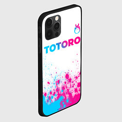 Чехол для iPhone 12 Pro Totoro neon gradient style: символ сверху, цвет: 3D-черный — фото 2
