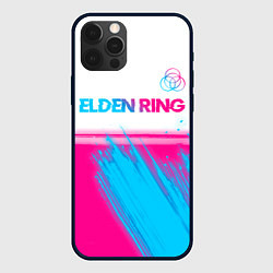 Чехол для iPhone 12 Pro Elden Ring neon gradient style: символ сверху, цвет: 3D-черный