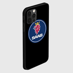 Чехол для iPhone 12 Pro Saab sport auto car, цвет: 3D-черный — фото 2