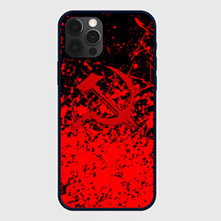 Чехол для iPhone 12 Pro Ссср в красках серп и молот, цвет: 3D-черный