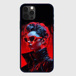 Чехол для iPhone 12 Pro Cyberpunk girl, цвет: 3D-черный