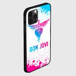 Чехол для iPhone 12 Pro Bon Jovi neon gradient style, цвет: 3D-черный — фото 2