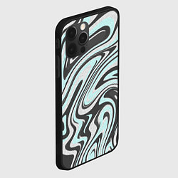 Чехол для iPhone 12 Pro Абстракция серо-голубой текстурный, цвет: 3D-черный — фото 2