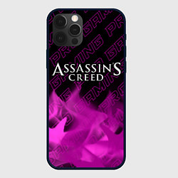 Чехол для iPhone 12 Pro Assassins Creed pro gaming: символ сверху, цвет: 3D-черный