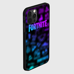 Чехол для iPhone 12 Pro Неоновые логотипы Fortnite, цвет: 3D-черный — фото 2
