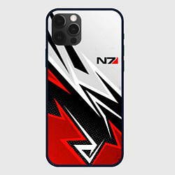 Чехол iPhone 12 Pro N7 mass effect - white and red