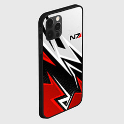 Чехол для iPhone 12 Pro N7 mass effect - white and red, цвет: 3D-черный — фото 2