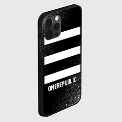 Чехол для iPhone 12 Pro OneRepublic glitch на темном фоне, цвет: 3D-черный — фото 2