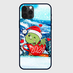 Чехол для iPhone 12 Pro Милый дракончик в кружке, цвет: 3D-черный