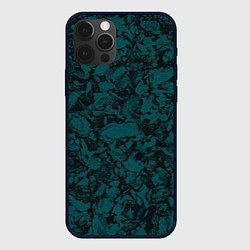Чехол для iPhone 12 Pro Текстура каменная тёмно-зелёный, цвет: 3D-черный