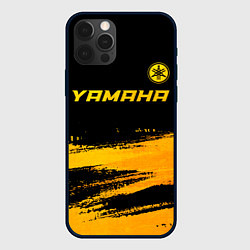 Чехол для iPhone 12 Pro Yamaha - gold gradient: символ сверху, цвет: 3D-черный