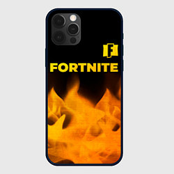 Чехол для iPhone 12 Pro Fortnite - gold gradient: символ сверху, цвет: 3D-черный