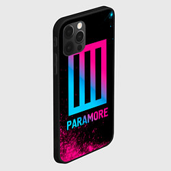Чехол для iPhone 12 Pro Paramore - neon gradient, цвет: 3D-черный — фото 2