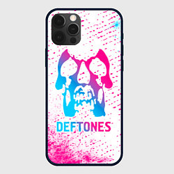 Чехол для iPhone 12 Pro Deftones neon gradient style, цвет: 3D-черный