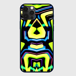 Чехол для iPhone 12 Pro Mirror abstract composition - неон, цвет: 3D-черный