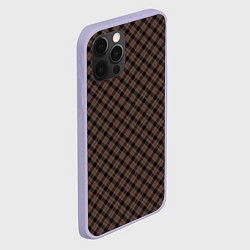 Чехол для iPhone 12 Pro Коричневый клетчатый узор, цвет: 3D-светло-сиреневый — фото 2