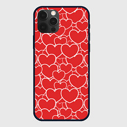 Чехол для iPhone 12 Pro Сердечки любви, цвет: 3D-черный