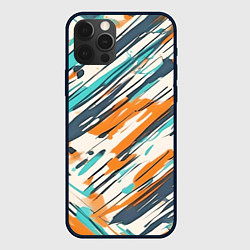 Чехол для iPhone 12 Pro Абстракция разноцветная, цвет: 3D-черный