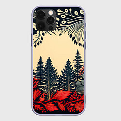 Чехол для iPhone 12 Pro Новогодний лес, цвет: 3D-светло-сиреневый