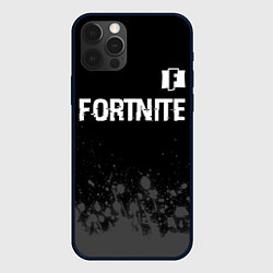 Чехол для iPhone 12 Pro Fortnite glitch на темном фоне посередине, цвет: 3D-черный