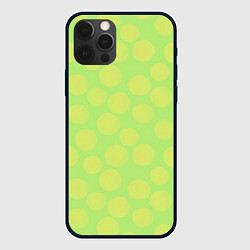 Чехол для iPhone 12 Pro Зеленый крупный горох геометрический орнамент, цвет: 3D-черный