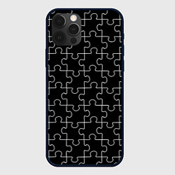 Чехол для iPhone 12 Pro Пазлы на чёрном, цвет: 3D-черный