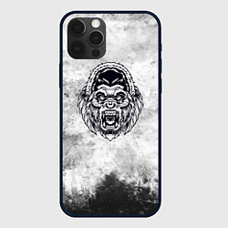Чехол для iPhone 12 Pro Texture - разозленная горилла, цвет: 3D-черный