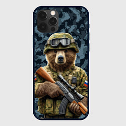 Чехол для iPhone 12 Pro Снайпер русский медведь, цвет: 3D-черный