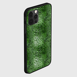 Чехол для iPhone 12 Pro Крокодилья кожа паттерн, цвет: 3D-черный — фото 2