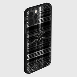 Чехол для iPhone 12 Pro Черно-белая шотландская клетка, цвет: 3D-черный — фото 2